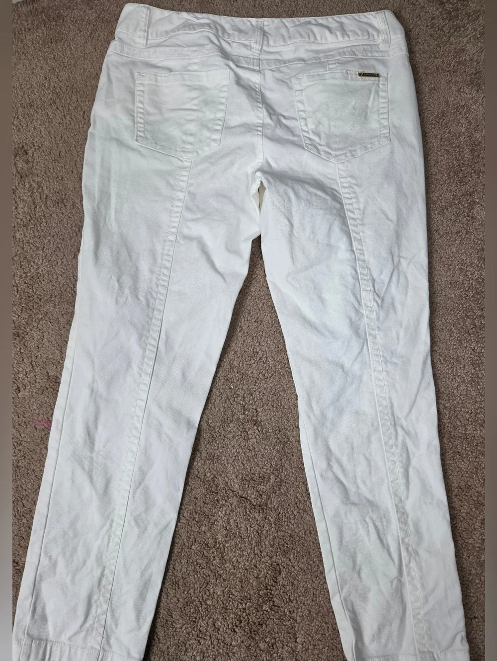 Michael Kors White Cotton Blend Pants with Beige Label